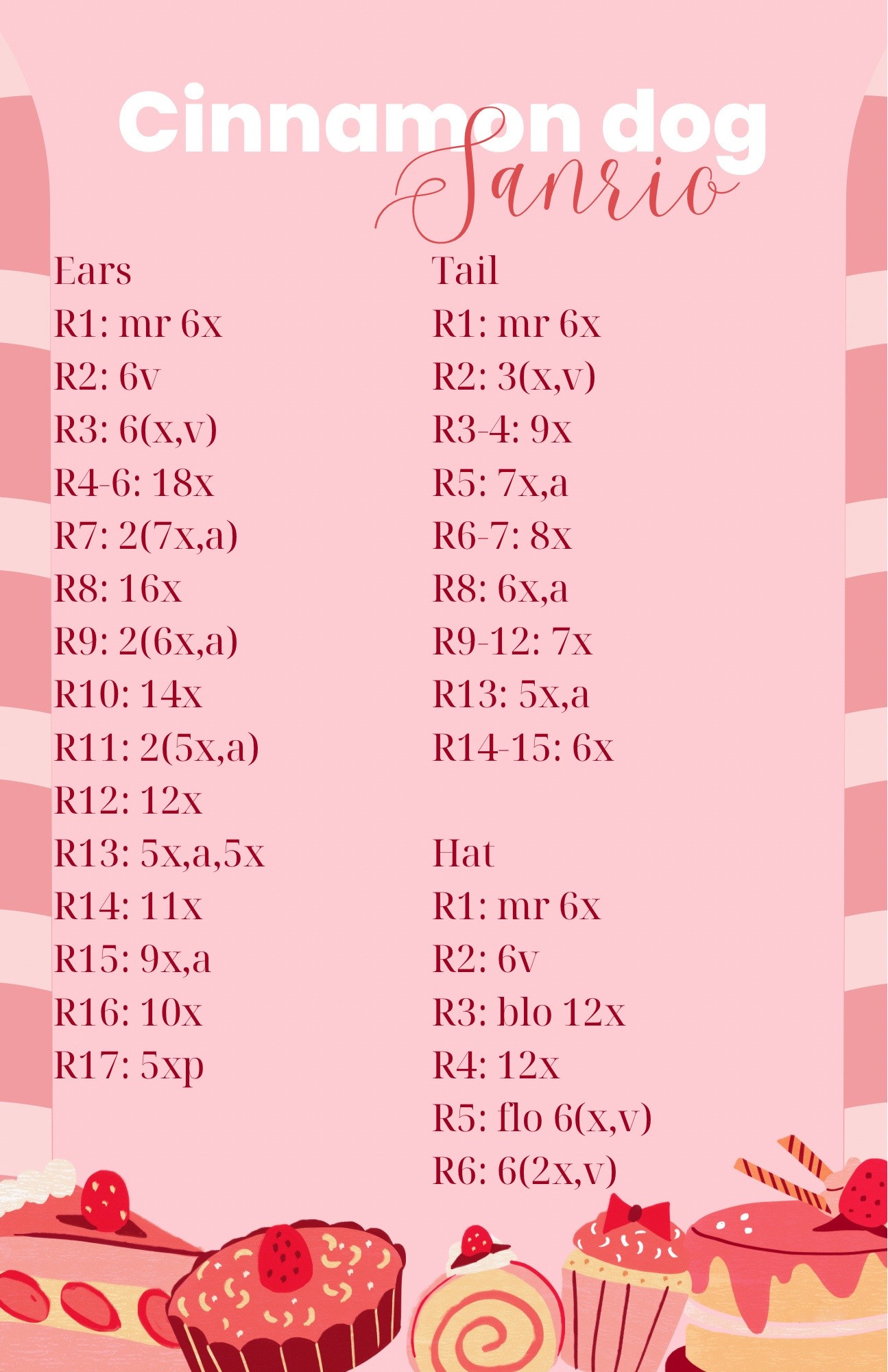 Cinnamoroll Amigurumi Crochet Pattern by Sanrio