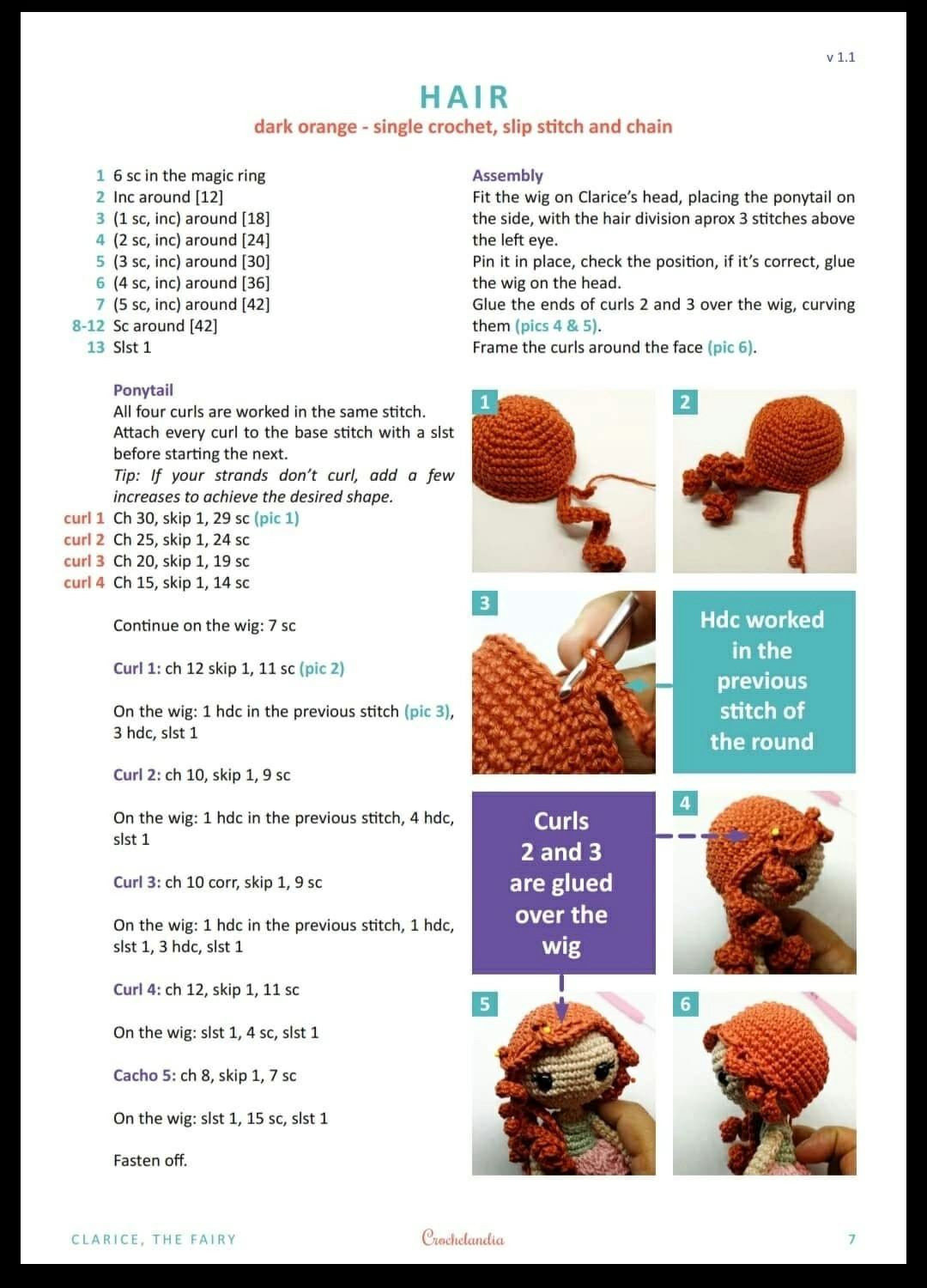 Clarice, The Fairy - Crochet Amigurumi Doll Pattern with Wings and Wand