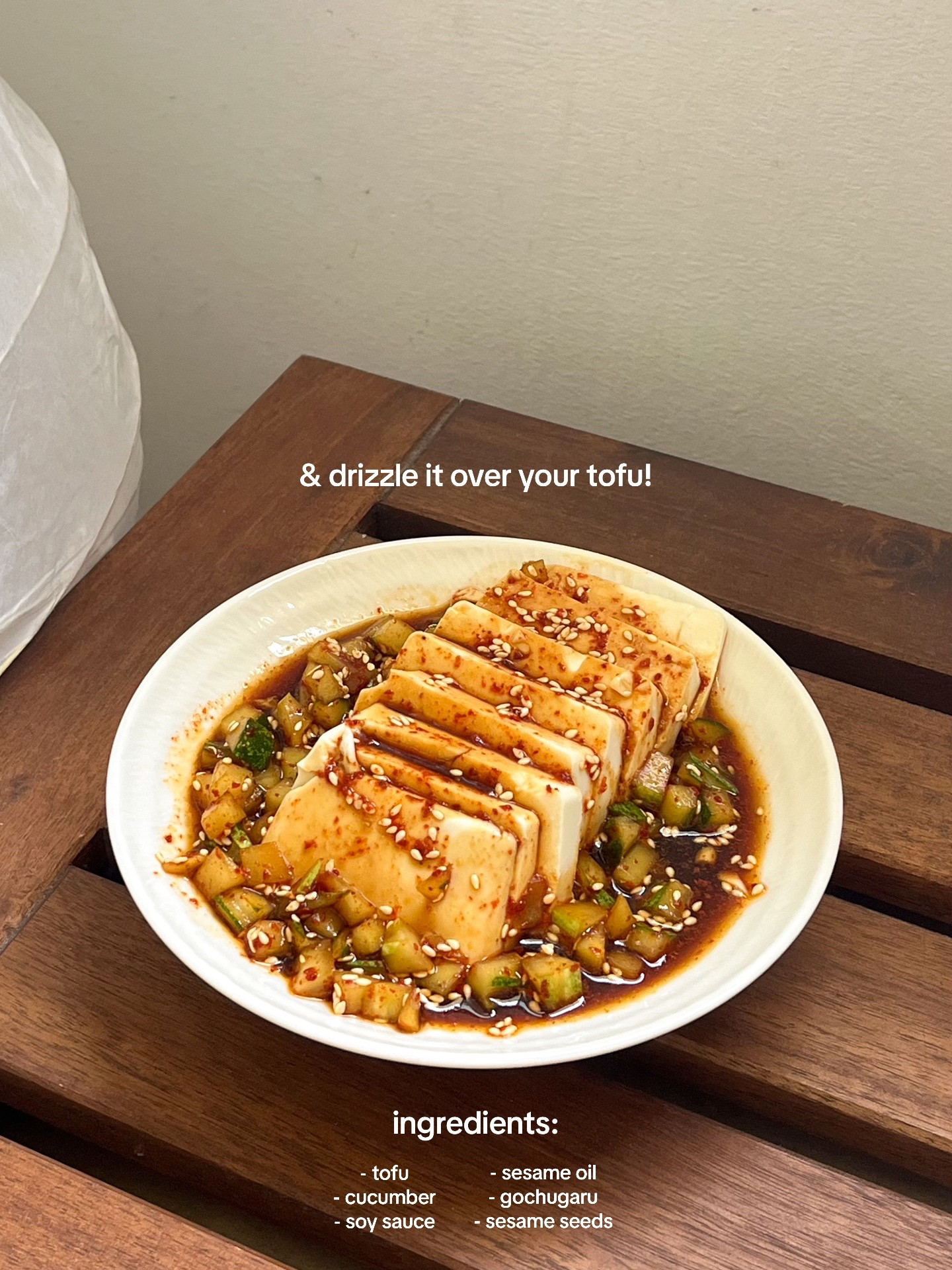 Cold Silken Tofu with Cucumber and Spicy Sesame Sauce Recipe