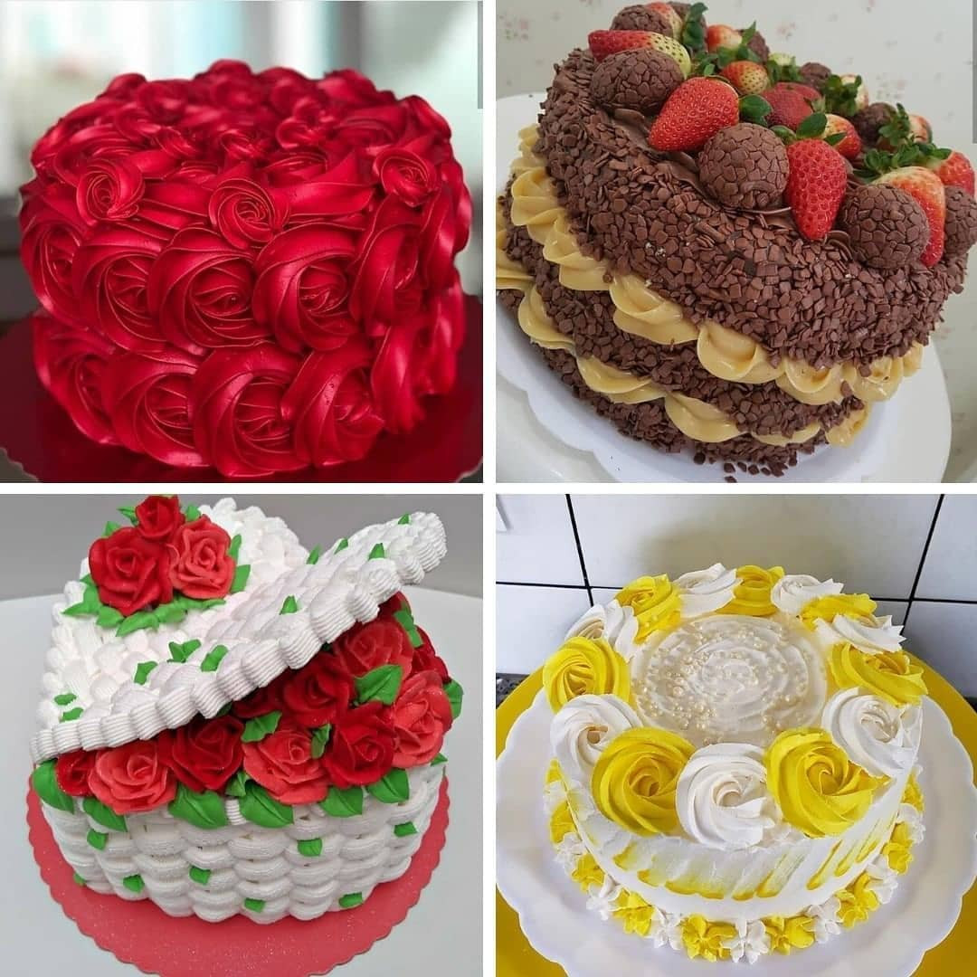 Coleção Bolos Decorados Incríveis: Rosas Vermelhas, Chocolate e Frutas