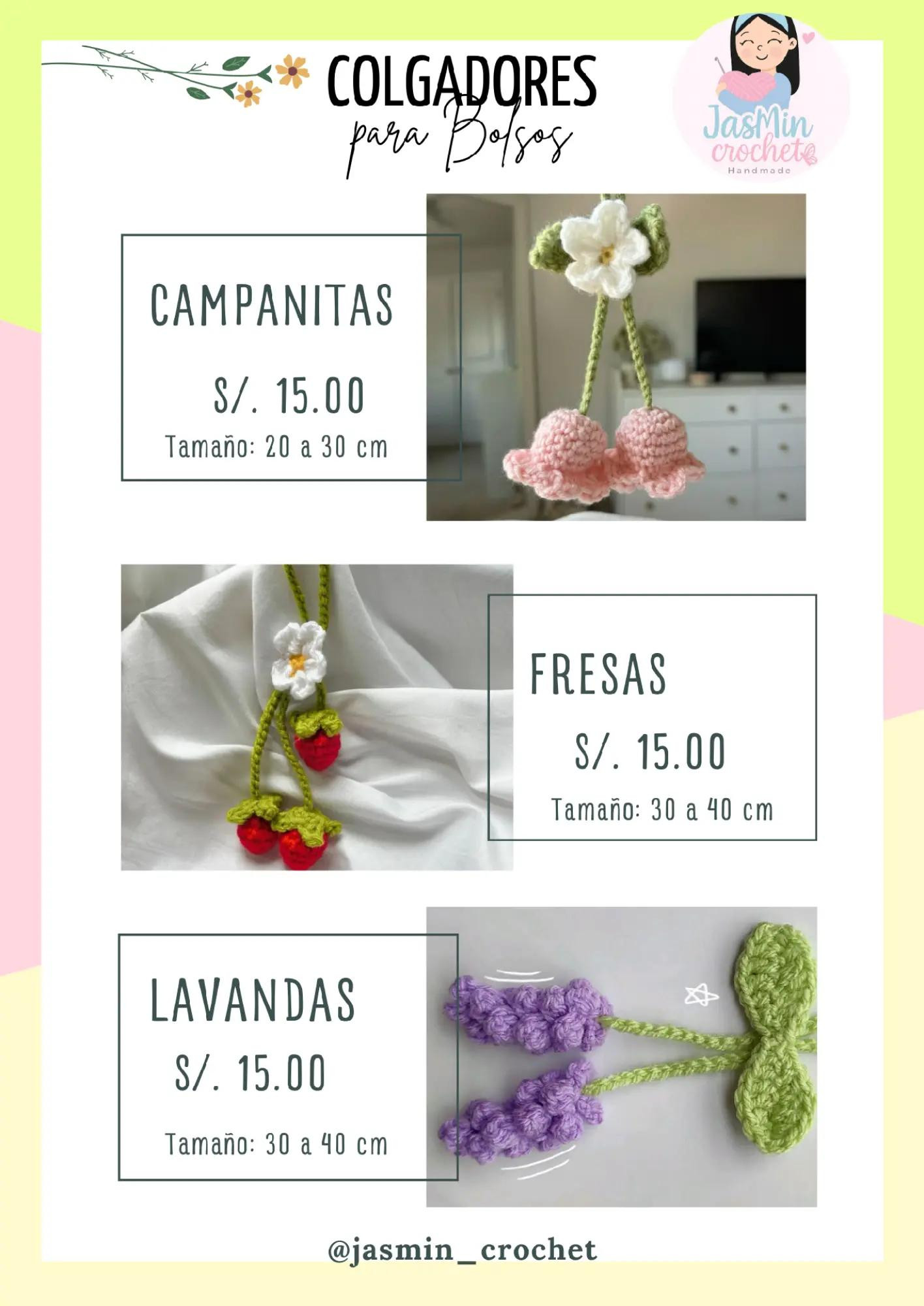 Colgadores de bolso hechos a mano: Girasoles, Margaritas y Tulipanes