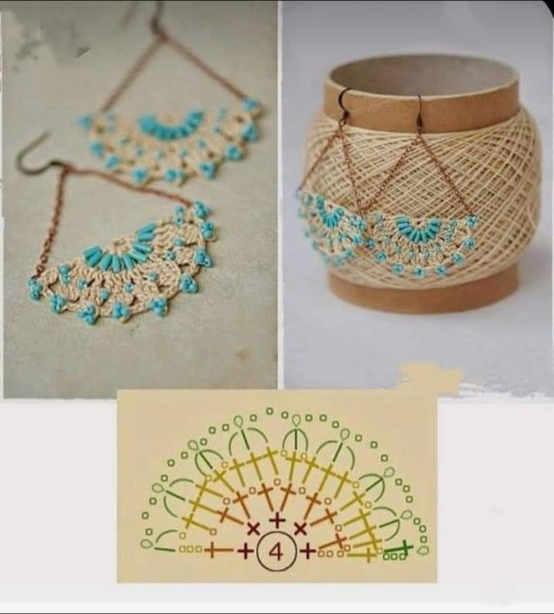 Collection de motifs et schémas pour boucles d'oreilles au crochet : fleurs, éventails et cœurs