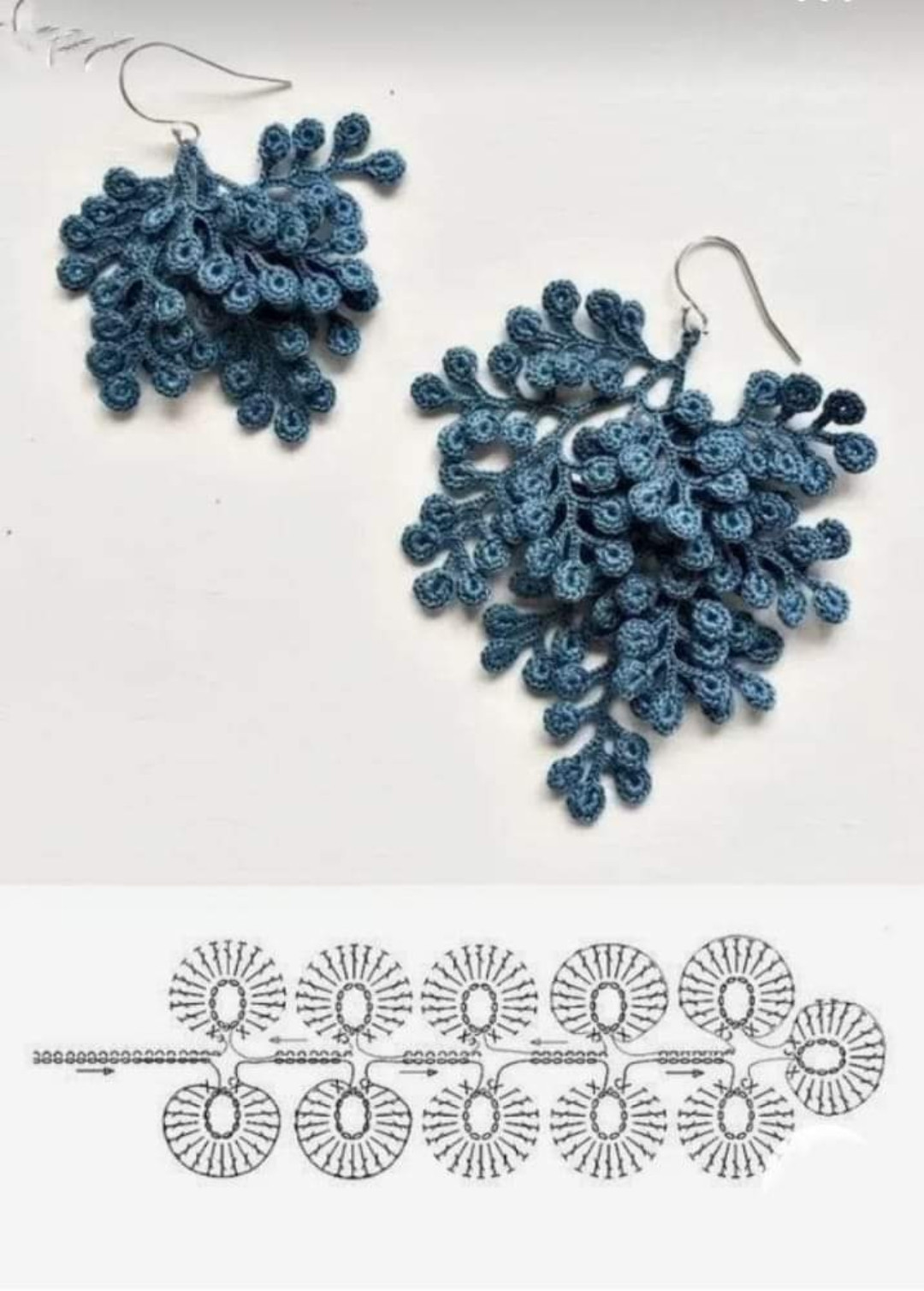 Collection de motifs et schémas pour boucles d'oreilles au crochet : fleurs, éventails et cœurs