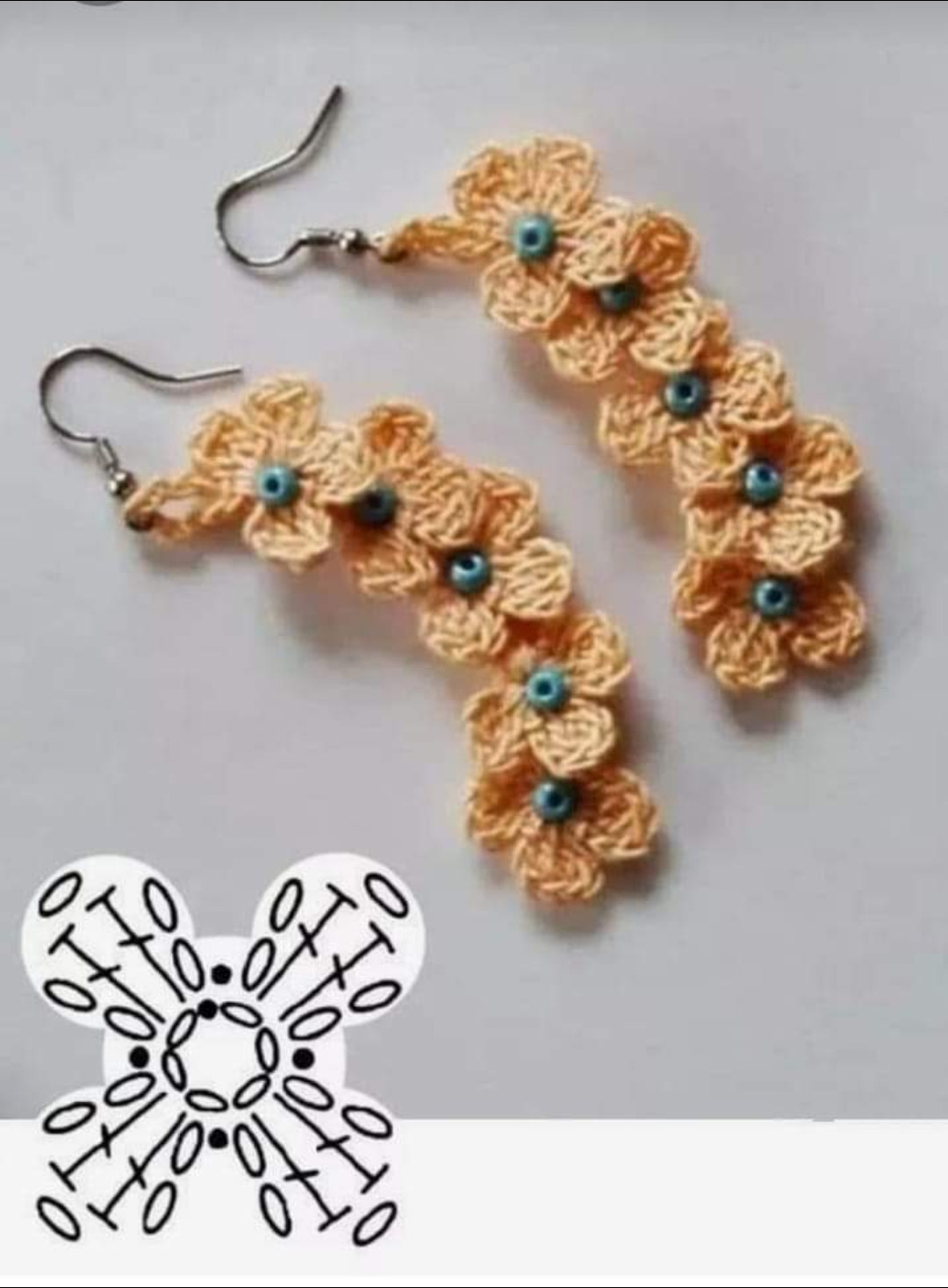 Collection de motifs et schémas pour boucles d'oreilles au crochet : fleurs, éventails et cœurs