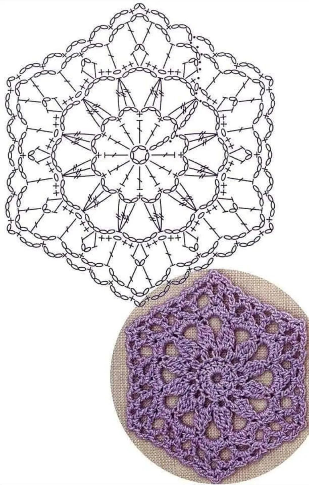 Collection of colorful and black-and-white circular crochet flat charts with mandala and shell patterns