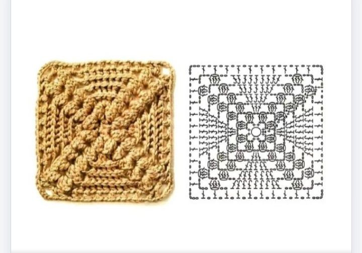 Collection of colorful crochet square flat charts and patterns