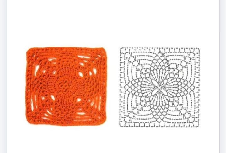 Collection of colorful crochet square flat charts and patterns