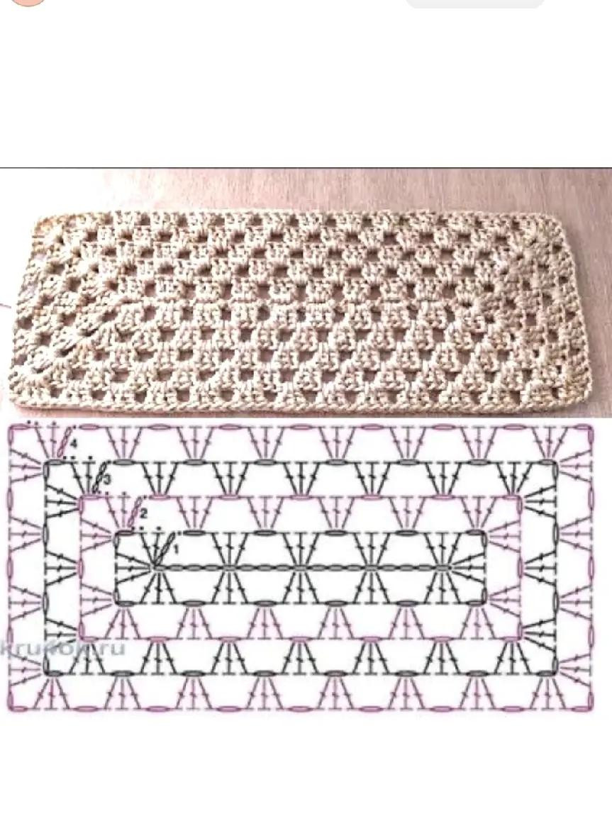 Collection of crochet flat charts for oval, round, hexagon and heart shapes with stitch patterns