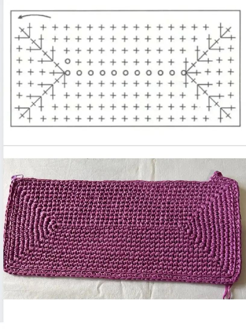Collection of crochet flat charts for oval, round, hexagon and heart shapes with stitch patterns
