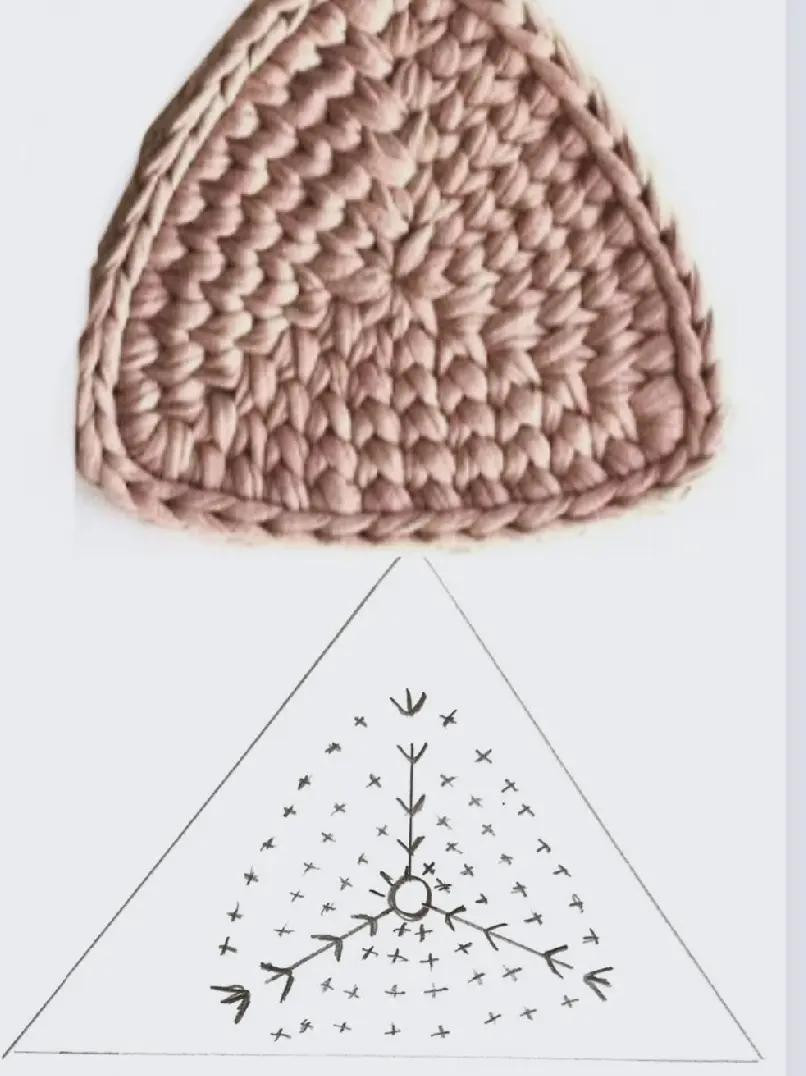 Collection of crochet flat charts for oval, round, hexagon and heart shapes with stitch patterns
