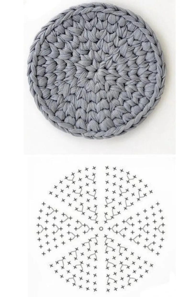Collection of Crochet Flat Charts: Square, Round, and Rectangular Patterns for DIY Projects