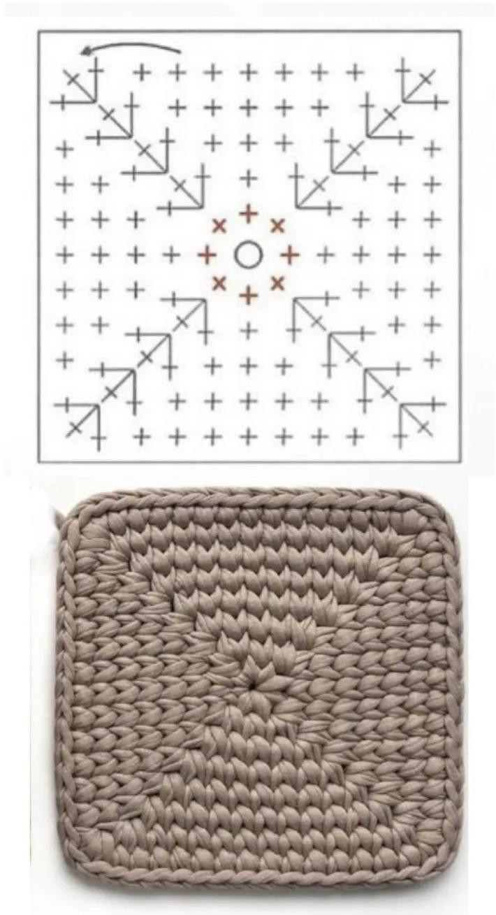 Collection of Crochet Flat Charts: Square, Round, and Rectangular Patterns for DIY Projects