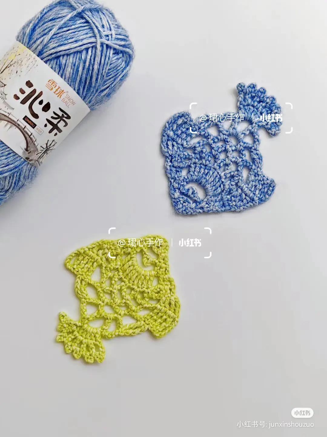 Collection of Crochet Granny Square Charts and Finished Patterns with Star, Heart, and Floral Designs