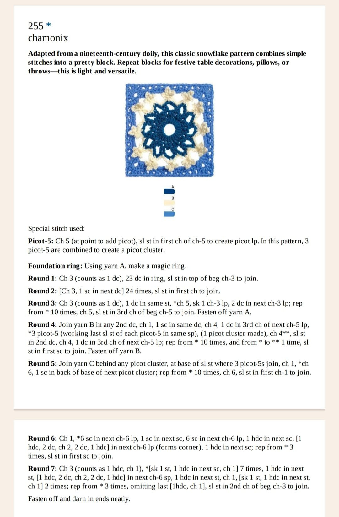 Collection of Crochet Granny Square Patterns: Sailboat, Winter Daisy, and Chamonix