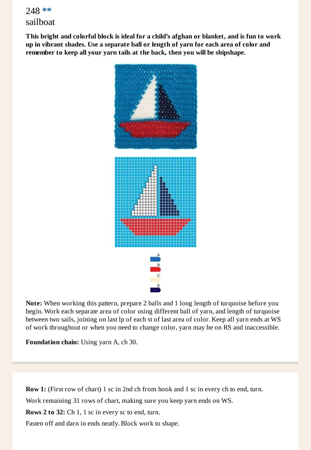 Collection of Crochet Granny Square Patterns: Sailboat, Winter Daisy, and Chamonix