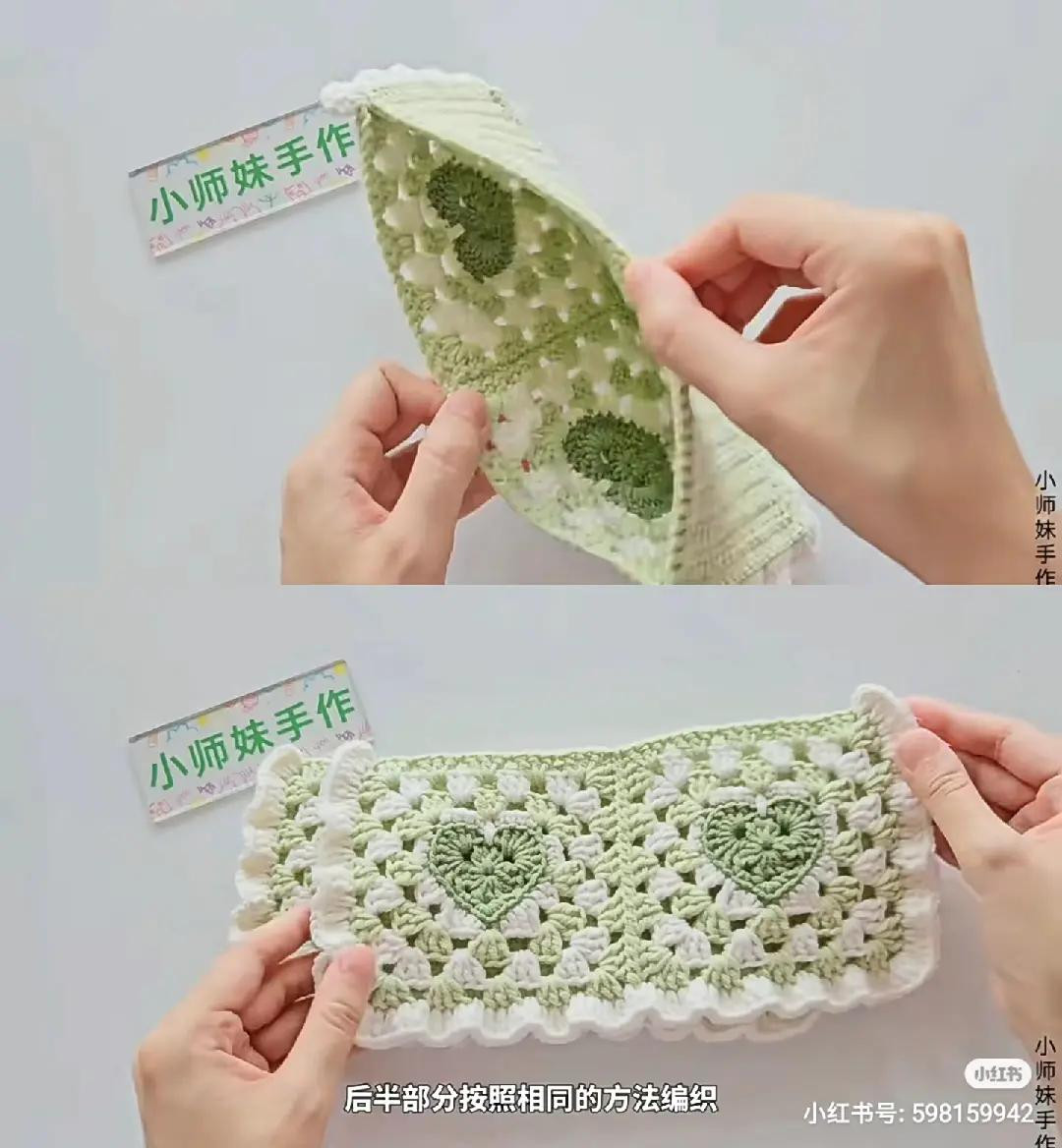 Collection of Cute Crochet Bags: Mint Chocolate Skirt Bag and Strawberry Shoulder Bag Patterns with Detailed Instructions