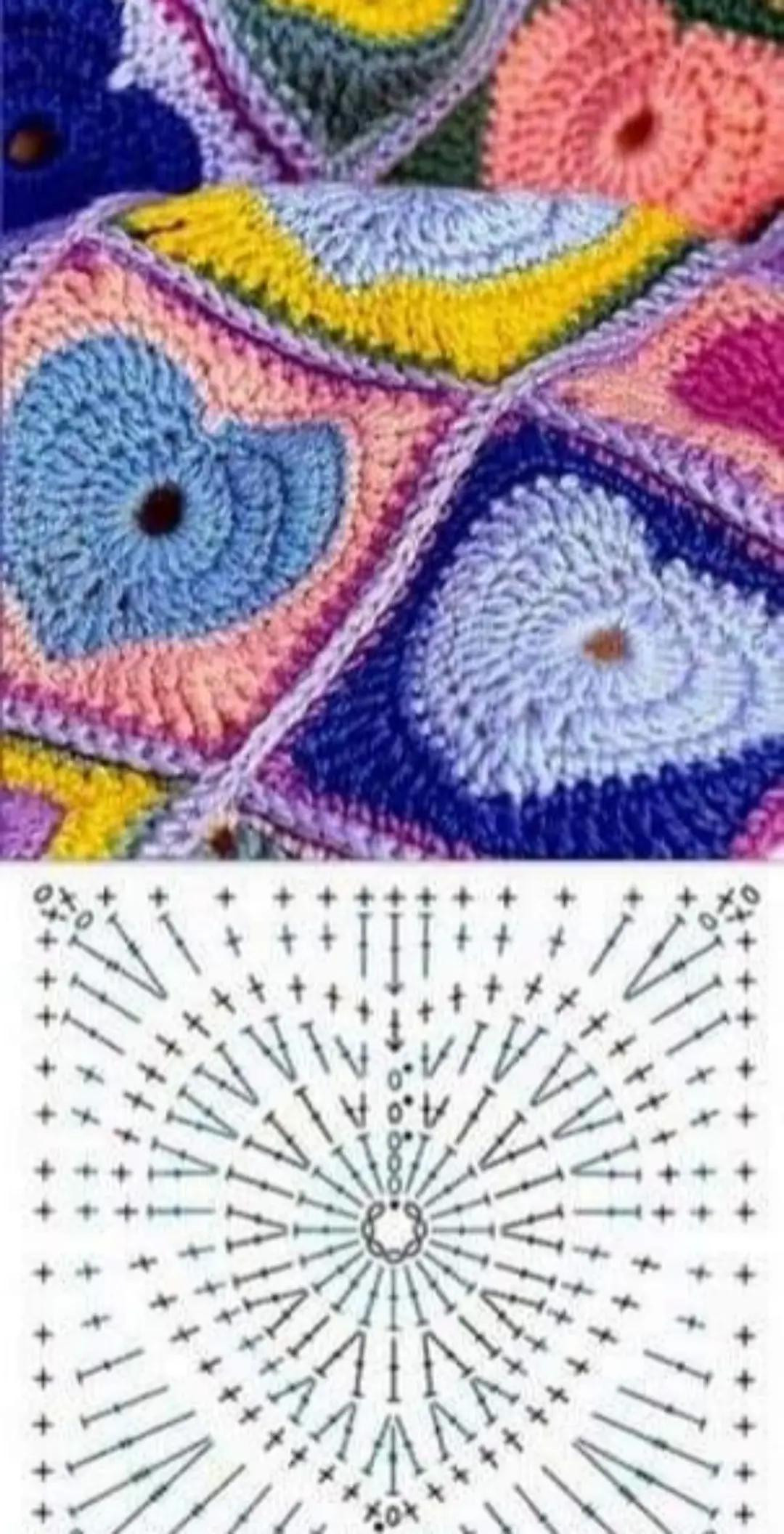 Collection of Vintage Crochet Doilies and Granny Square Flat Charts with Symbols