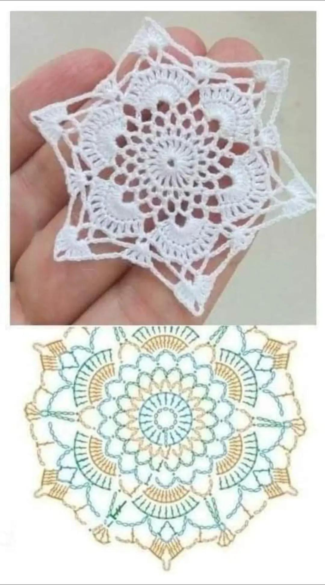 Collection of Vintage Crochet Doilies and Granny Square Flat Charts with Symbols