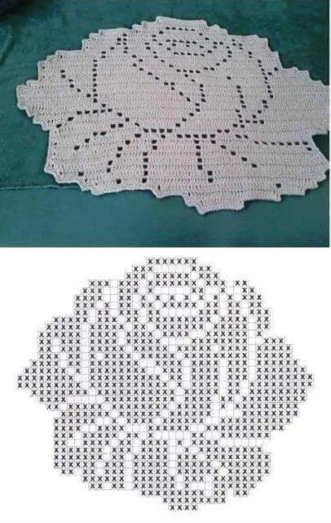 Collection of Vintage Crochet Doilies and Granny Square Flat Charts with Symbols