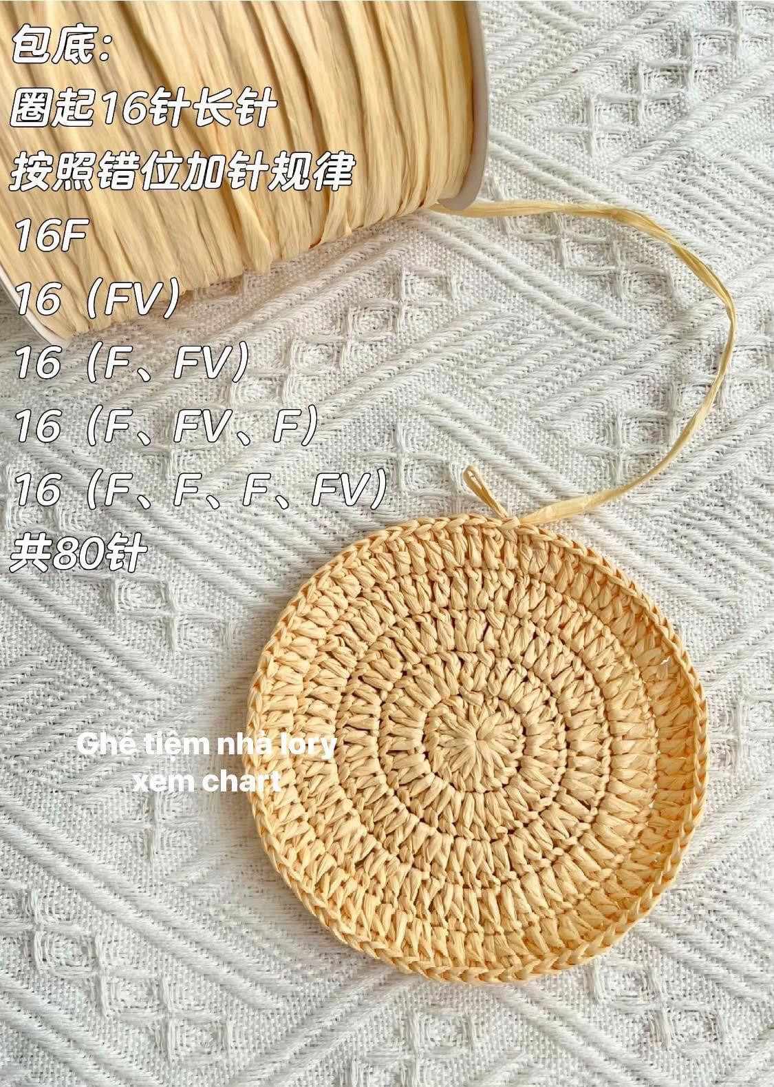 Colorful Crochet Bag Flat Chart and Pattern Tutorial with Instructions