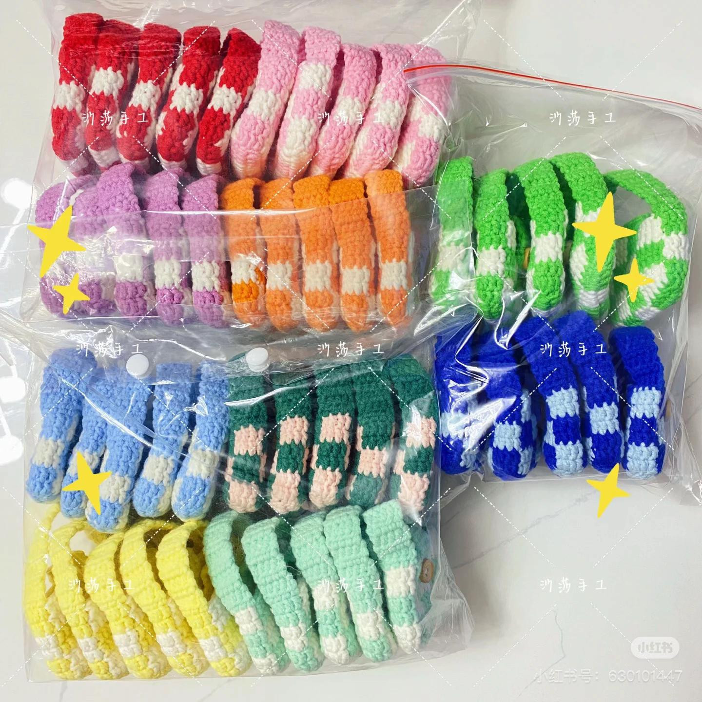 Colorful Crochet Checkered AirPods Case Bag Pattern