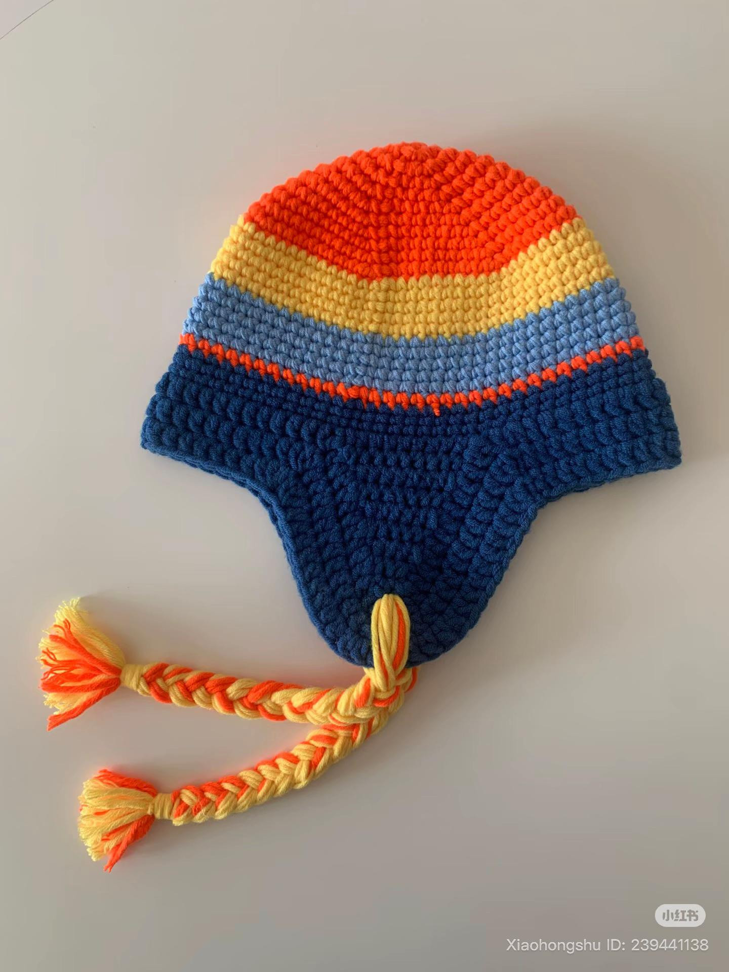 Colorful Crochet Earflap Hat Pattern Tutorial