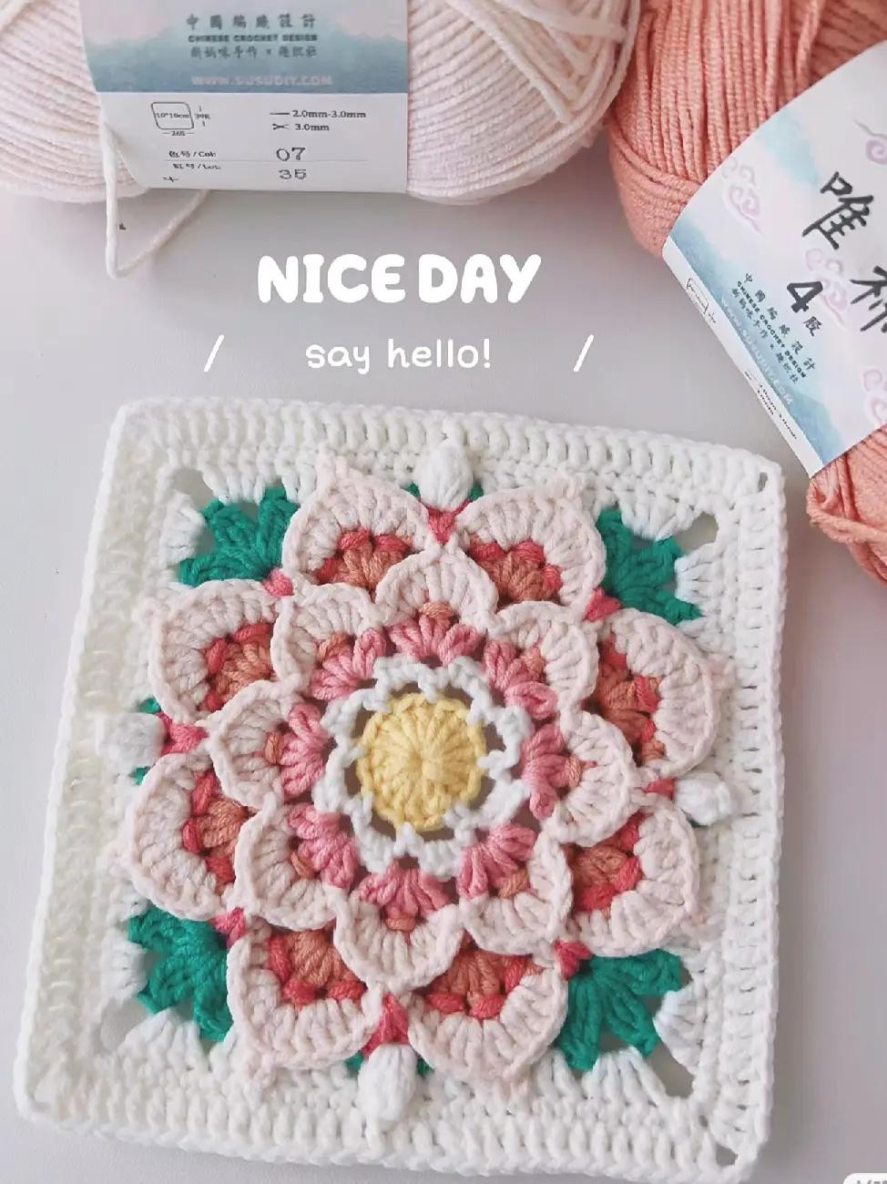 Colorful Crochet Flower Granny Square Pattern with Chart