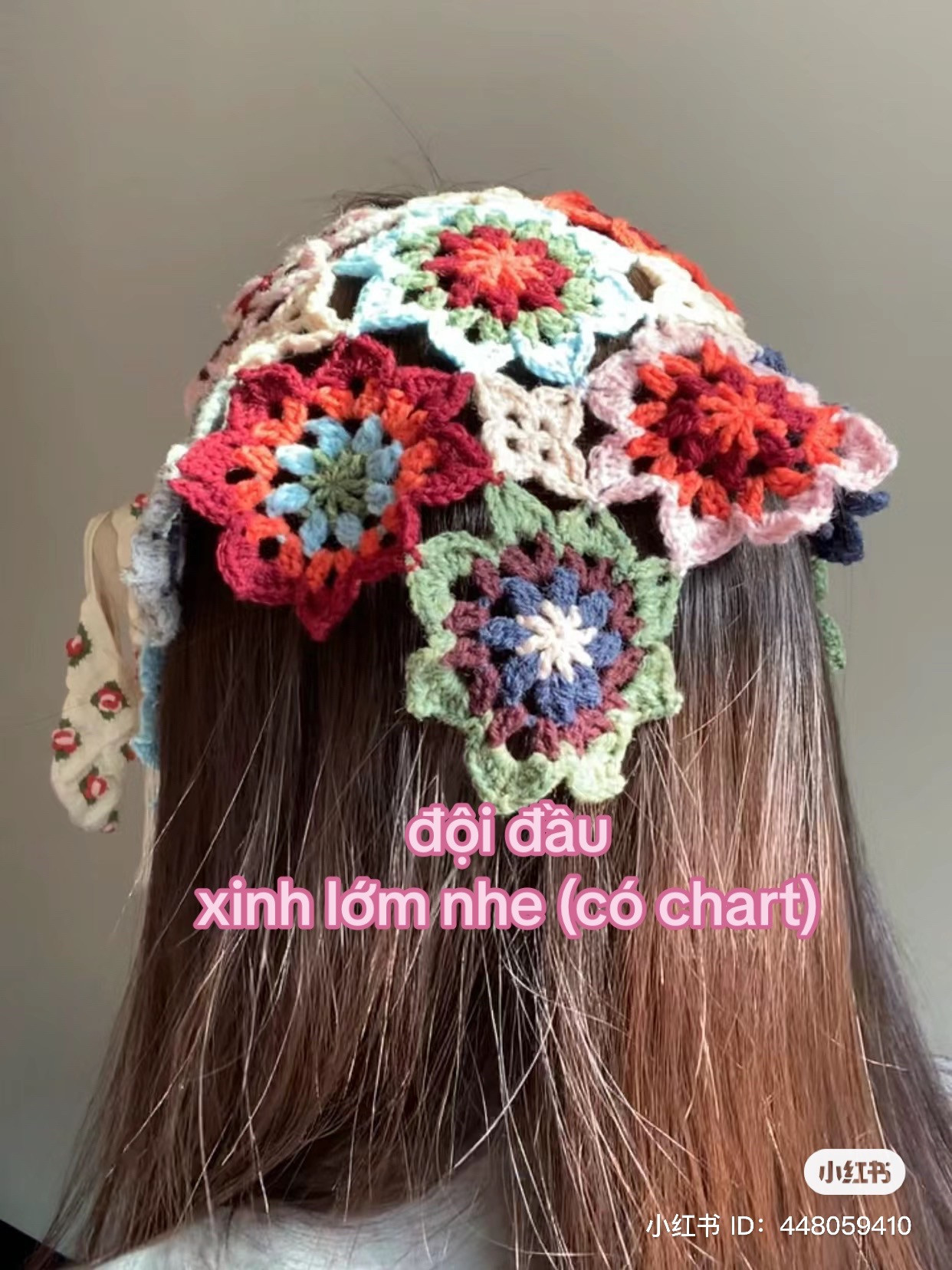 Colorful Crochet Flower Headband Pattern Chart and Assembly Guide