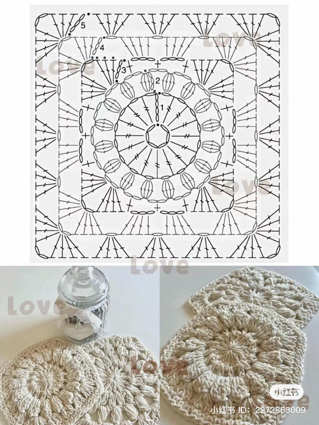 Colorful Crochet Granny Square Charts and Patterns for Pillows, Triangles and Coasters