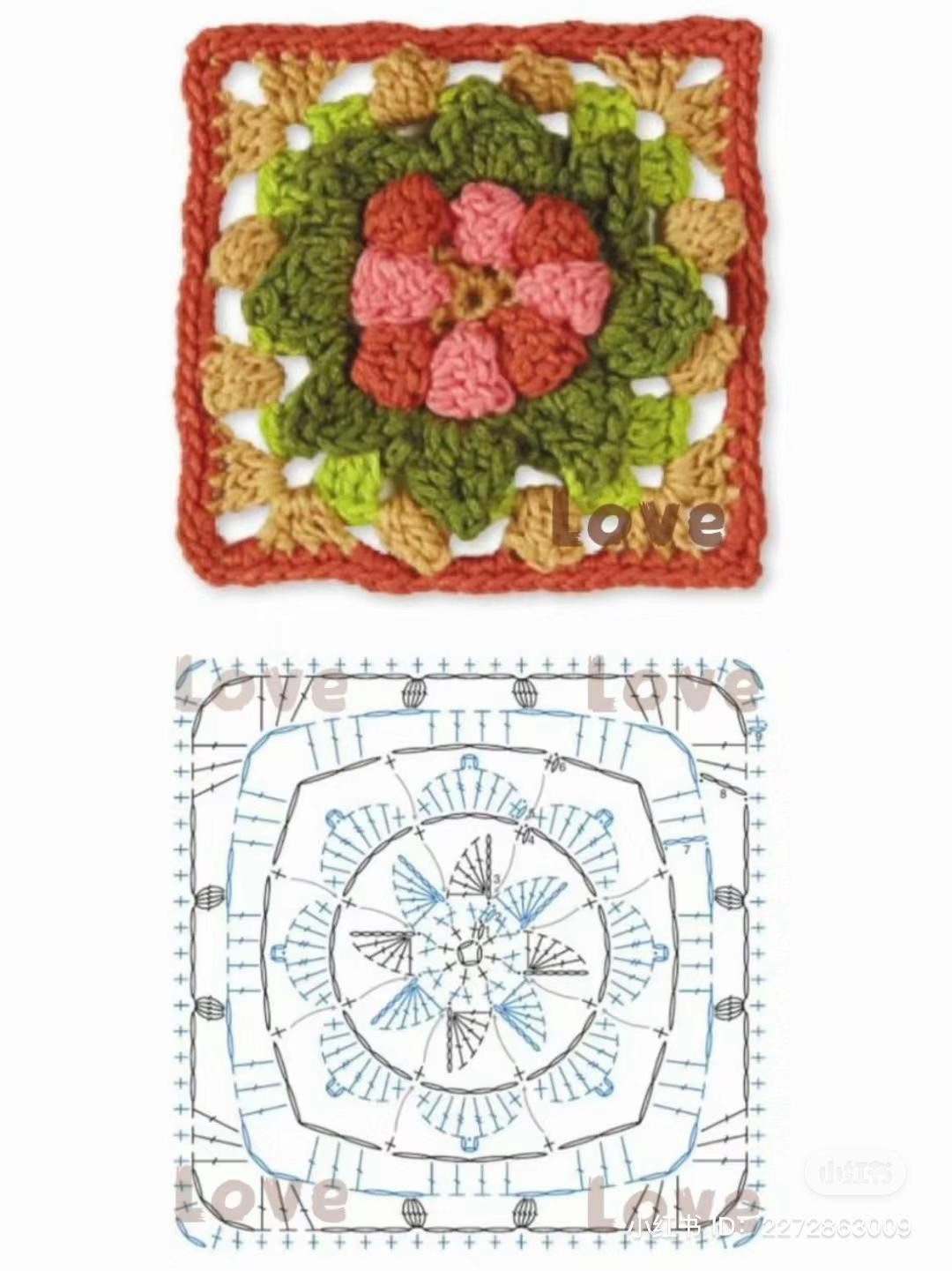 Colorful Crochet Granny Square Charts and Patterns for Pillows, Triangles and Coasters