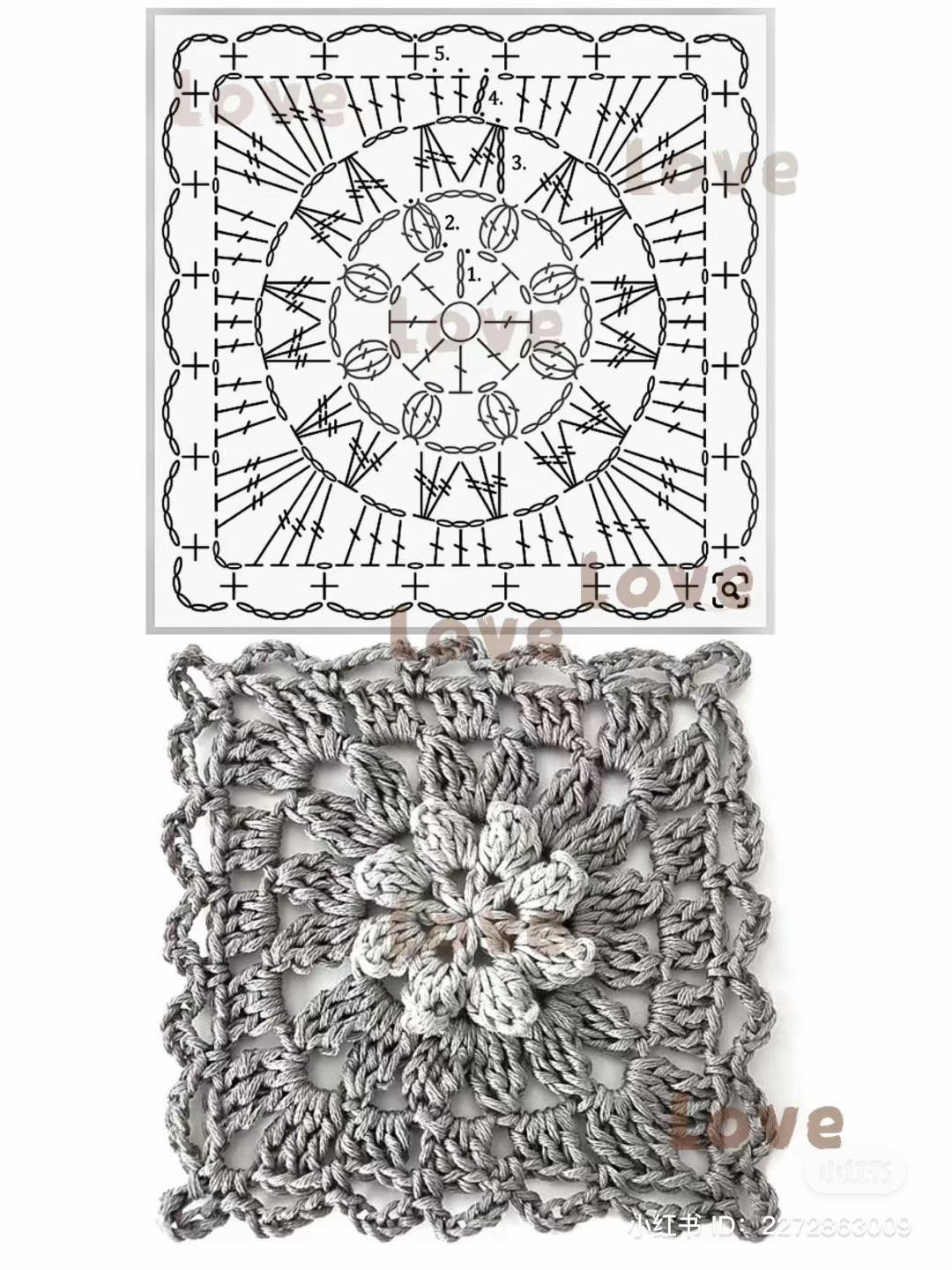 Colorful Crochet Granny Square Charts and Patterns for Pillows, Triangles and Coasters