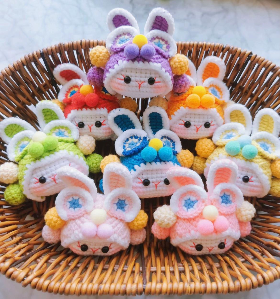 Colorful Lion Head Rabbit Amigurumi Crochet Pattern