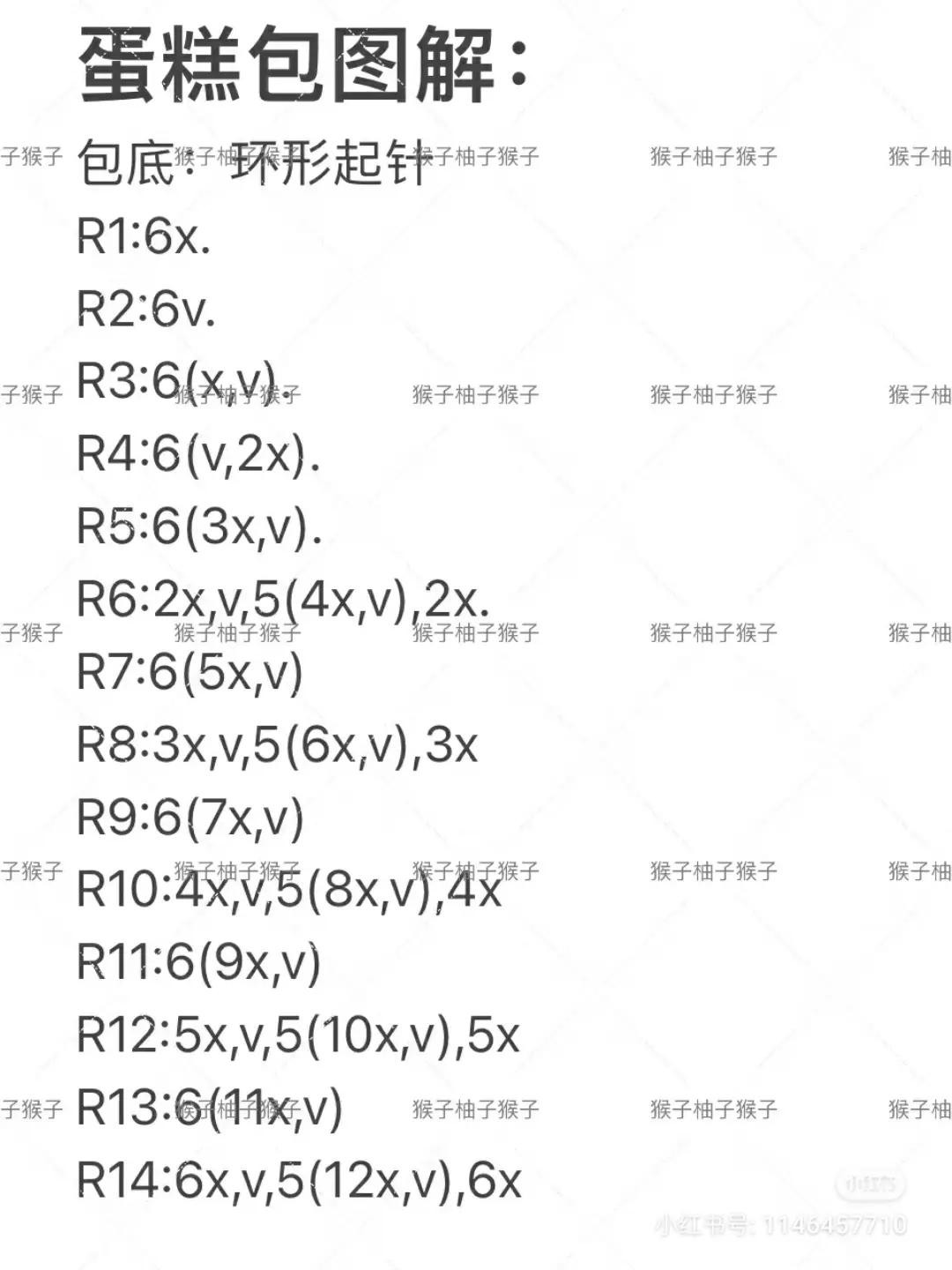 Colorful Strawberry Cake Bucket Bag Crochet Pattern Chart with Bobble Stitch and Pom Handle