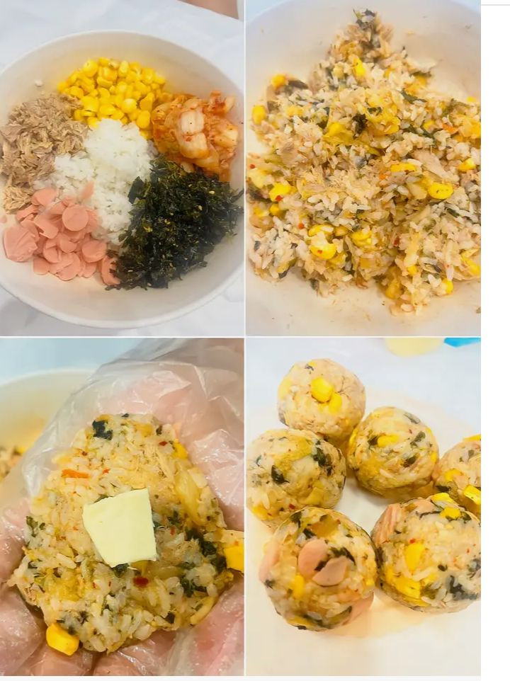 Cơm Nấm Kim Chi Vetula: Công Thức Làm Cơm Nướng Hình Viên Với Bơ Tan Giữa Lòng