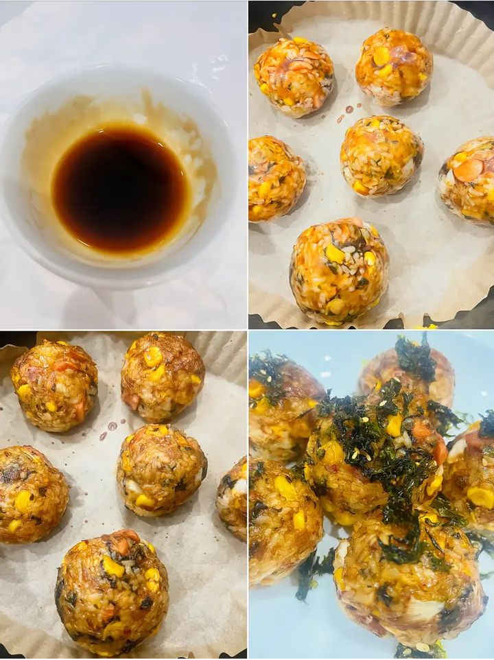 Cơm Nấm Kim Chi Vetula: Công Thức Làm Cơm Nướng Hình Viên Với Bơ Tan Giữa Lòng