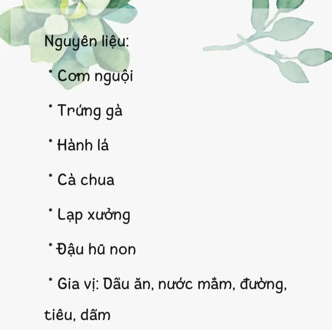 Cơm rang đậu hũ trứng chiên với sốt cà chua và Lạp xưởng