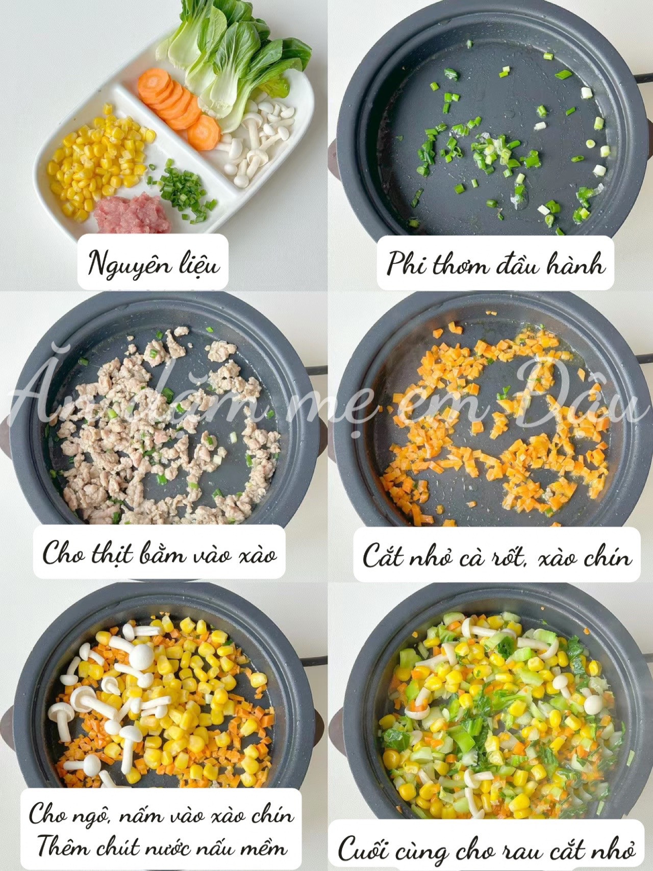 Cơm Rau Củ Thịt Bằm Mềm Dẻo Cho Bé