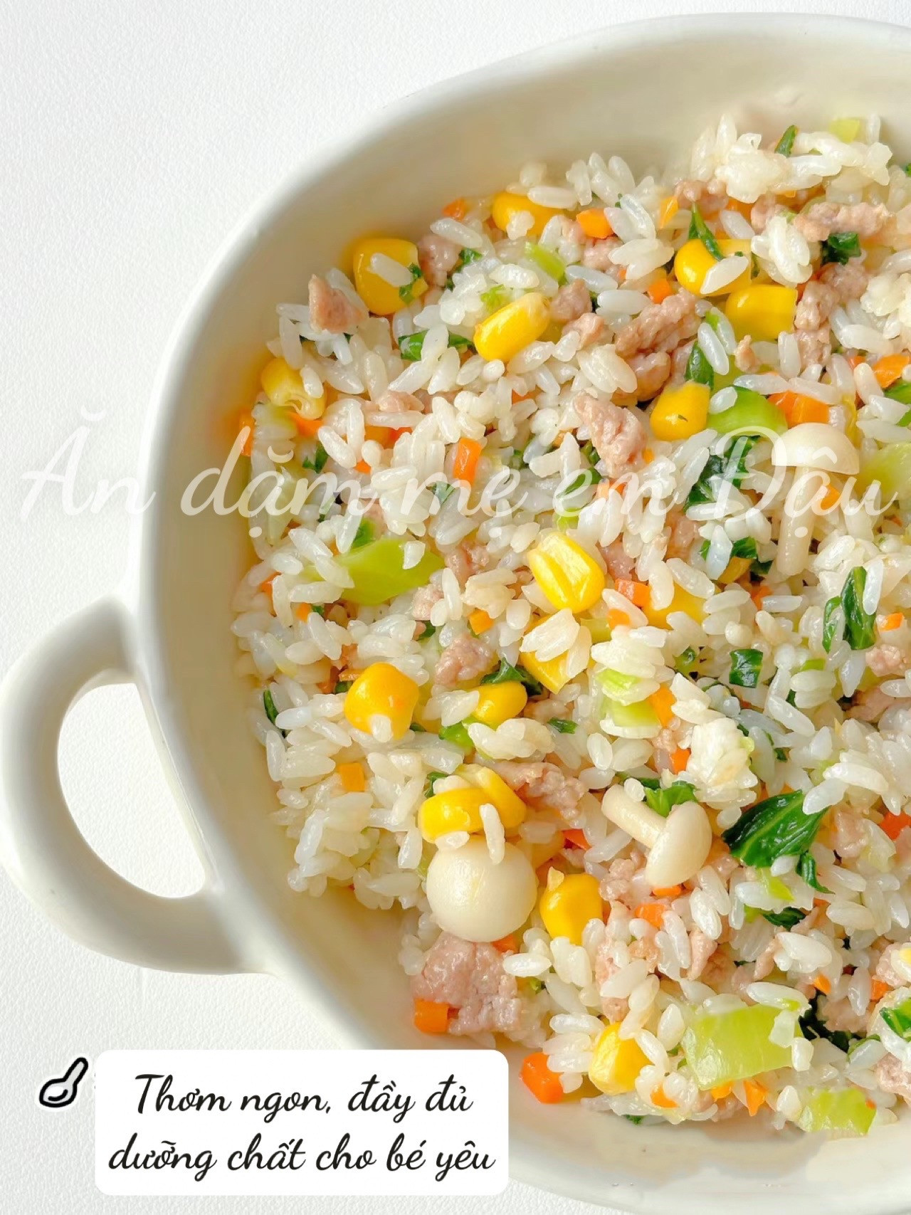 Cơm Rau Củ Thịt Bằm Mềm Dẻo Cho Bé