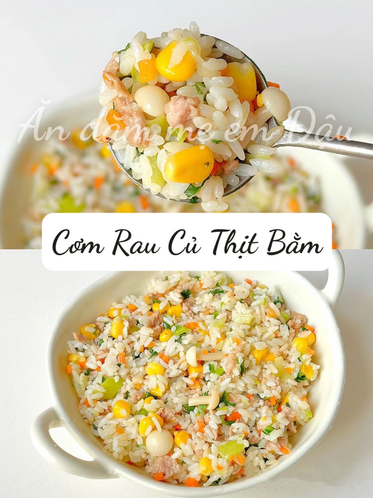 Cơm Rau Củ Thịt Bằm Mềm Dẻo Cho Bé