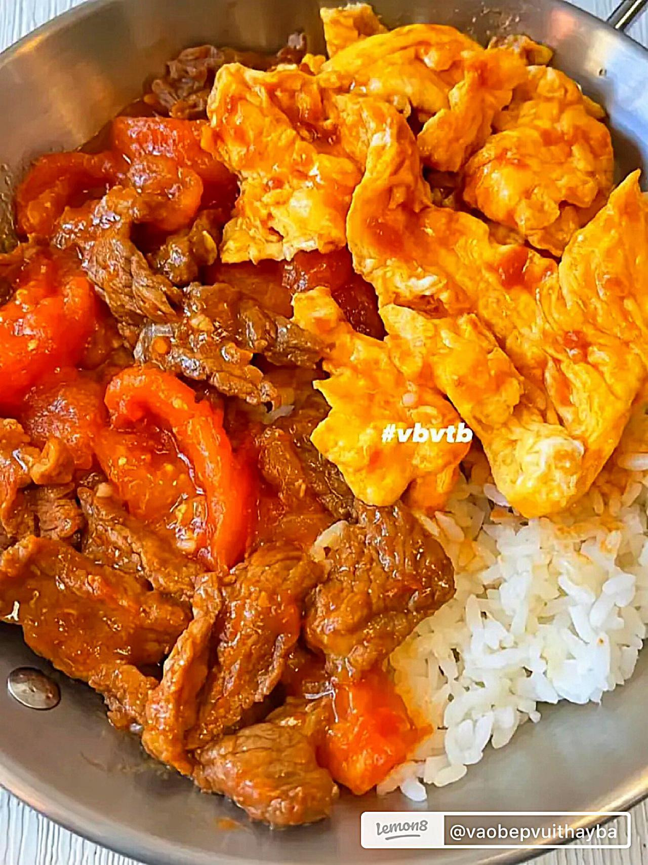 Cơm thịt bò trứng cà chua - Món ăn healthy dinh dưỡng