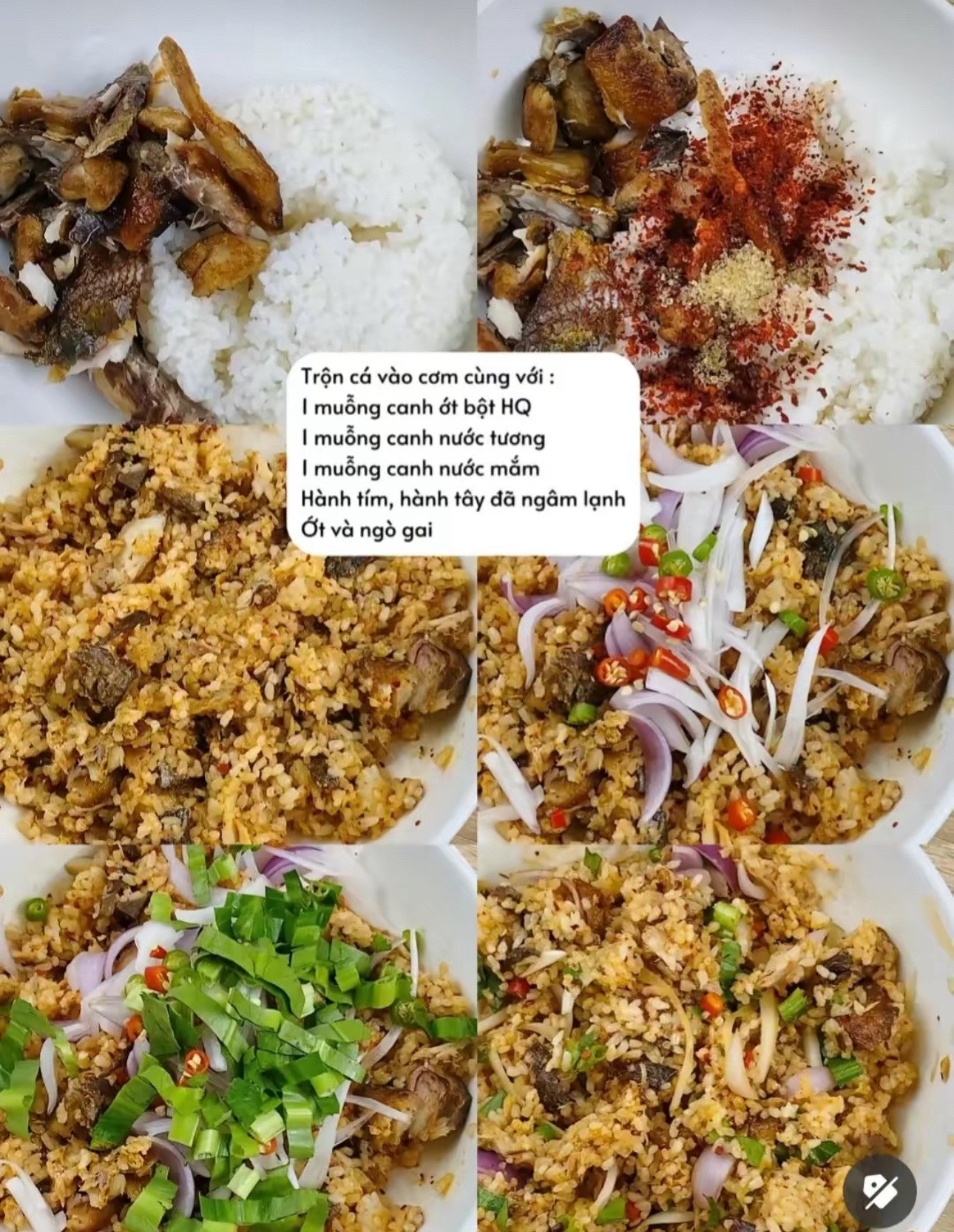 Cơm trộn cay cá nục chiên kiểu Thái, món ăn ngon lạ miệng với cá lóc xướng vàng giòn