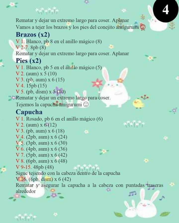 Conejita My Melody Patrón de Amigurumi Paso a Paso