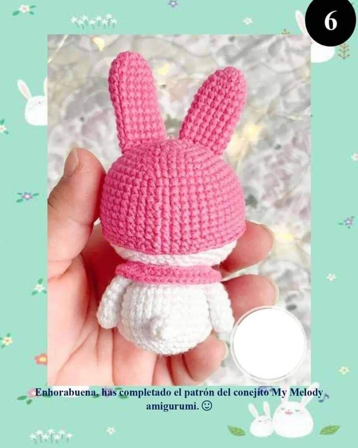 Conejita My Melody Patrón de Amigurumi Paso a Paso
