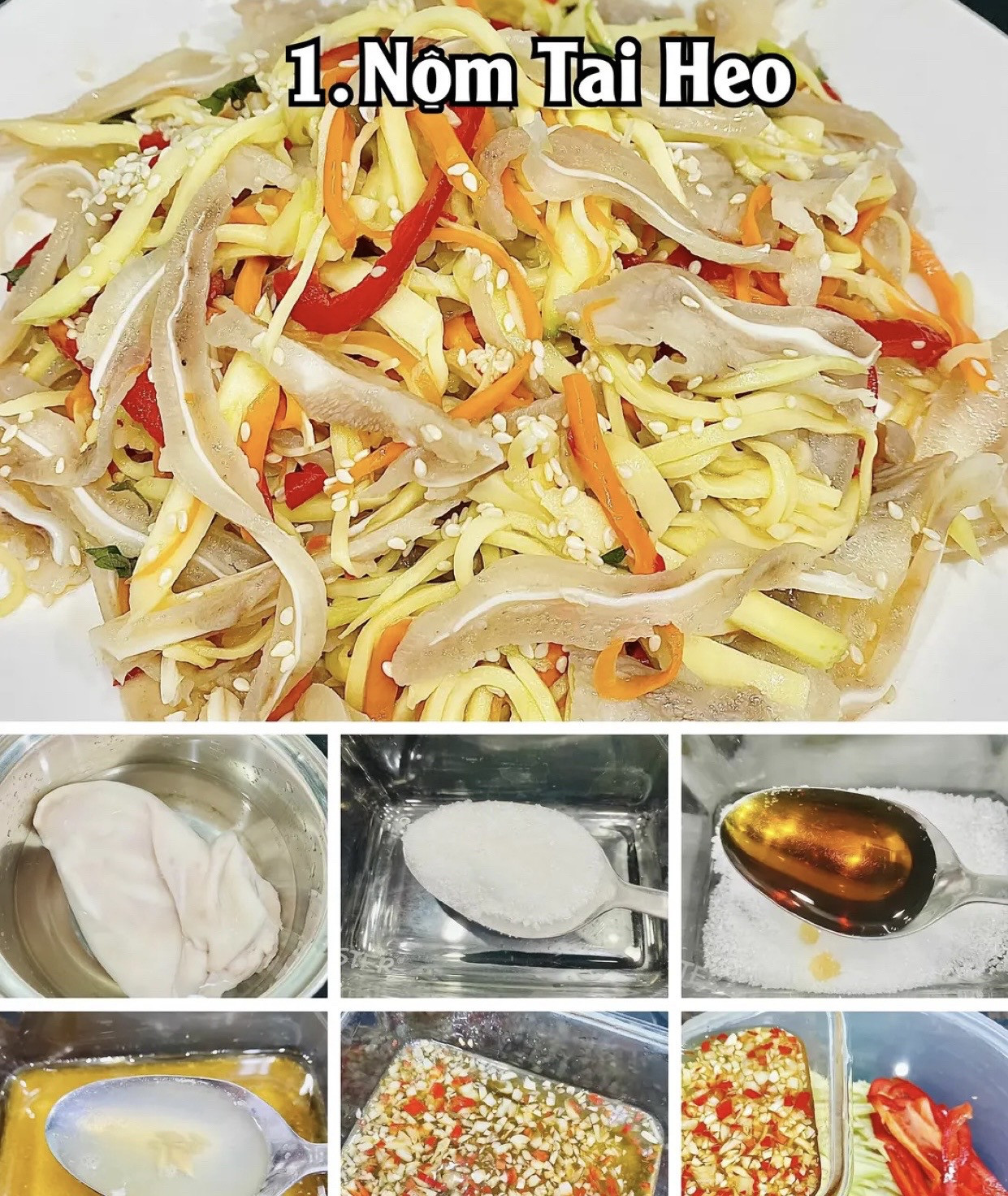 Công thức 4 món nộm ngon: Nộm Tai Heo, Nộm Bắp Bò, Sung Muối Xổi, Nộm Dưa Chuột