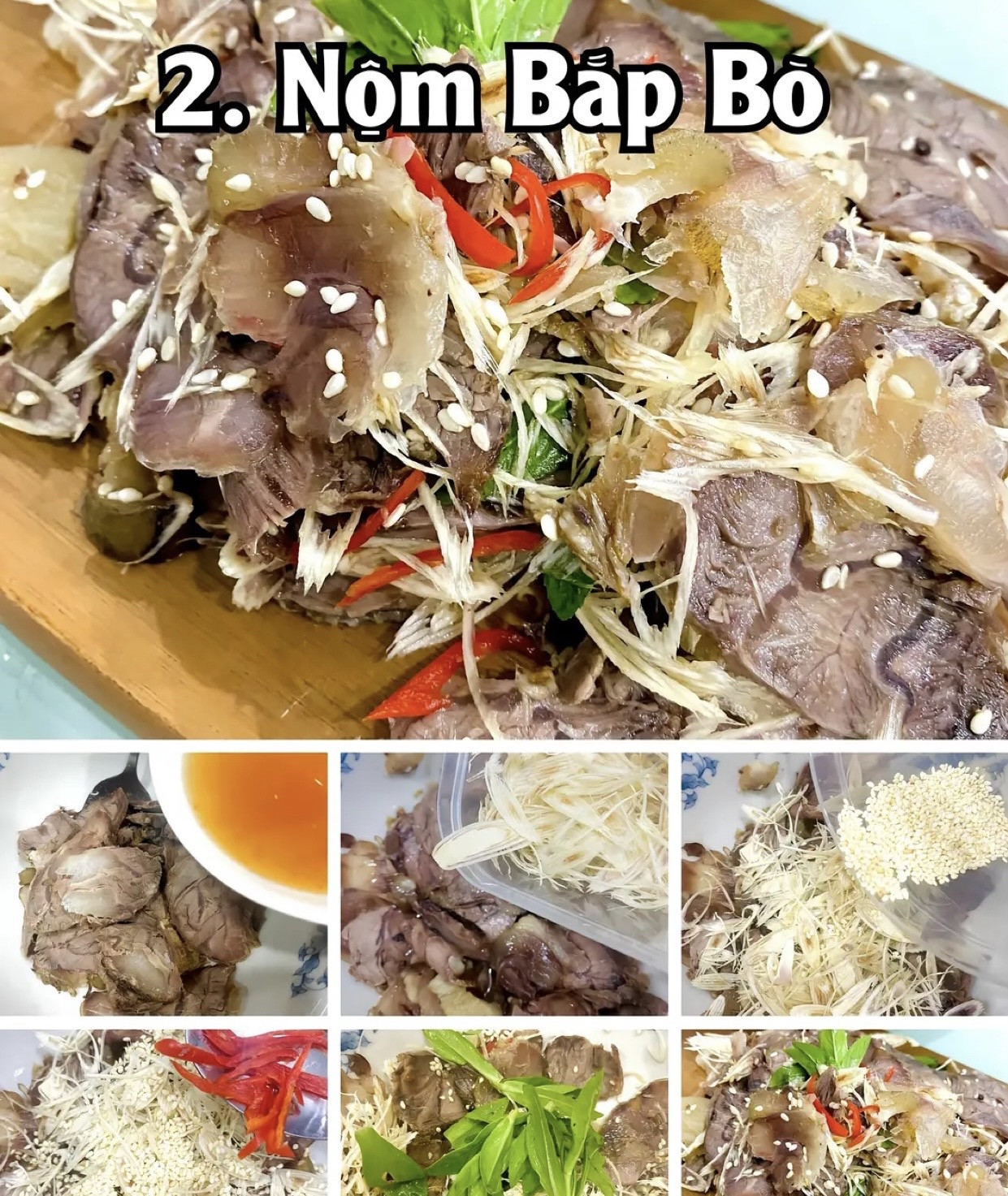 Công thức 4 món nộm ngon: Nộm Tai Heo, Nộm Bắp Bò, Sung Muối Xổi, Nộm Dưa Chuột