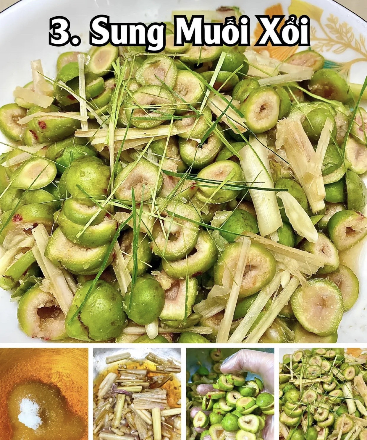 Công thức 4 món nộm ngon: Nộm Tai Heo, Nộm Bắp Bò, Sung Muối Xổi, Nộm Dưa Chuột