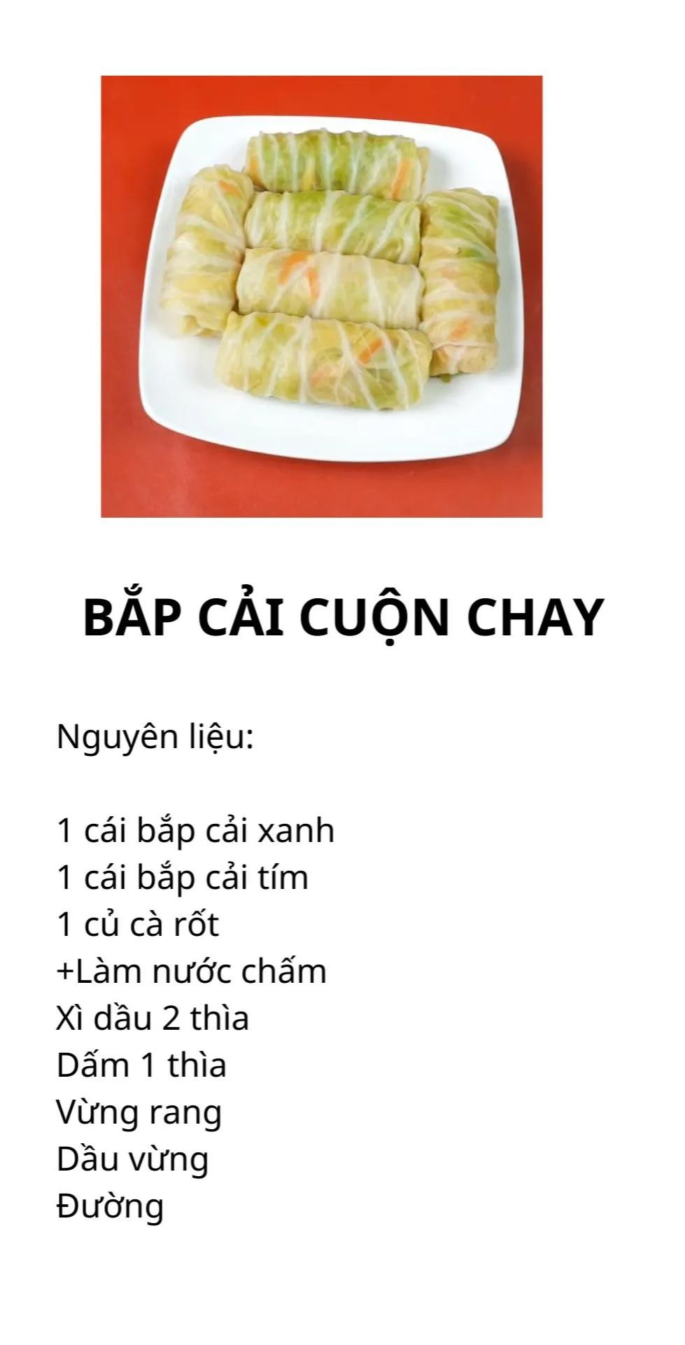 Công thức 5 món chay thanh đạm đủ chất: Bắp cải cuộn chay và Chả mực chay