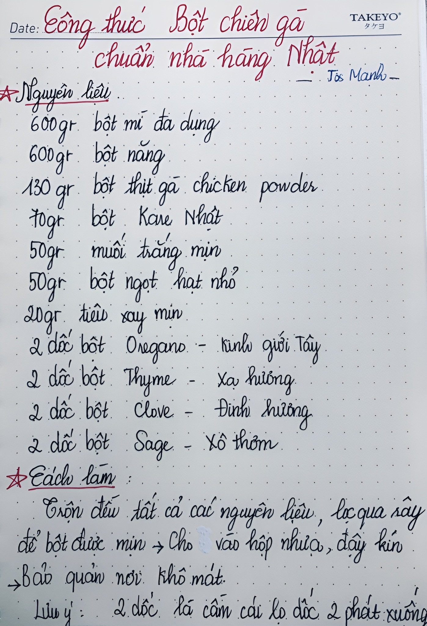 Công thức Bột chiên gà chuẩn nhà hàng Nhật