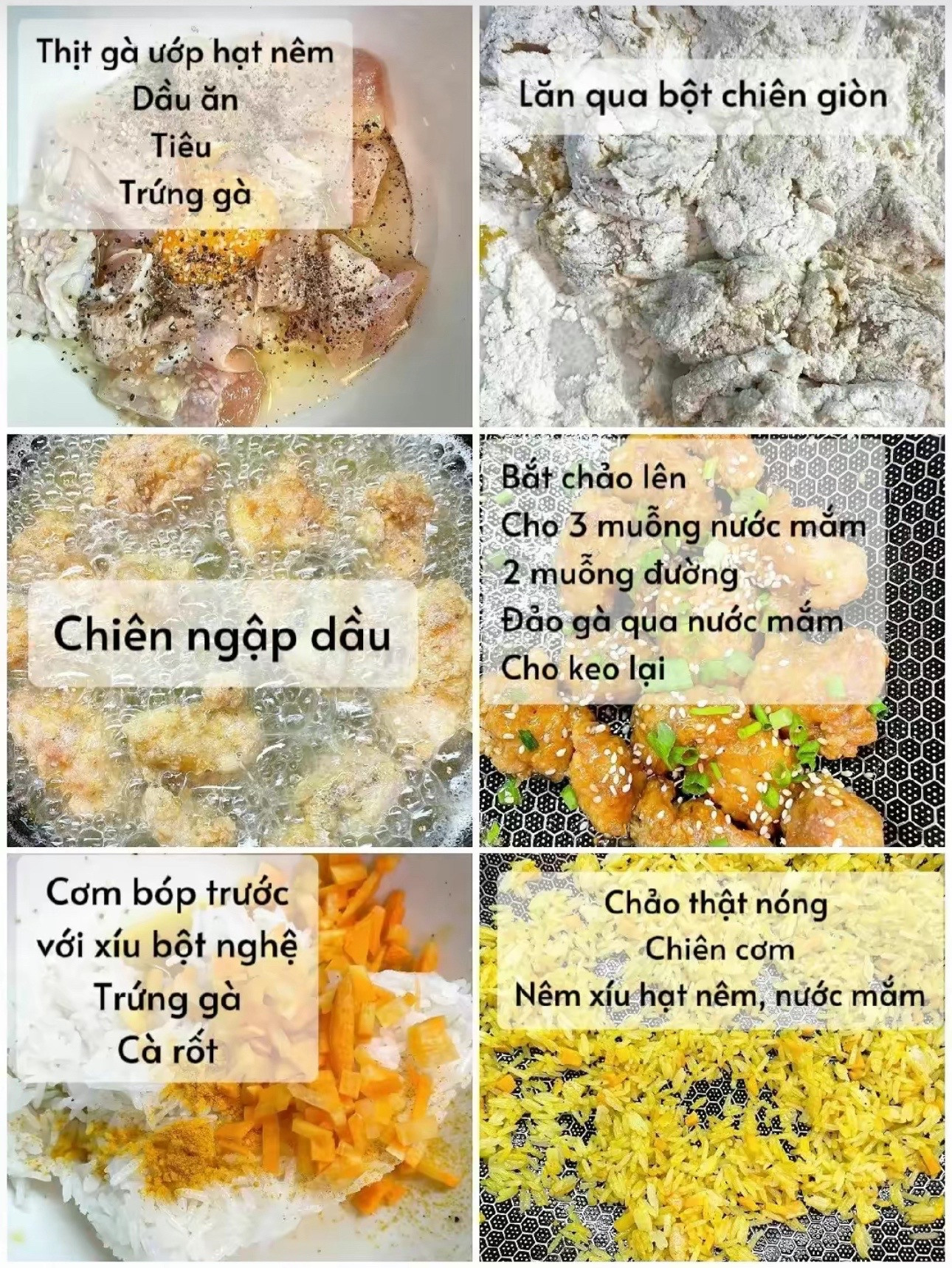 Công Thức Cơm Chiên Gà Tắm Mắm Ngon Điên