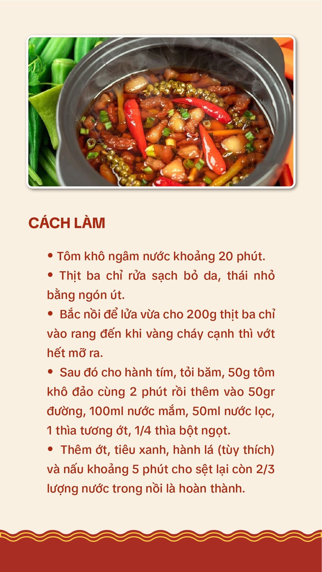 Công thức kho quẹt tôm thịt chấm rau củ luộc